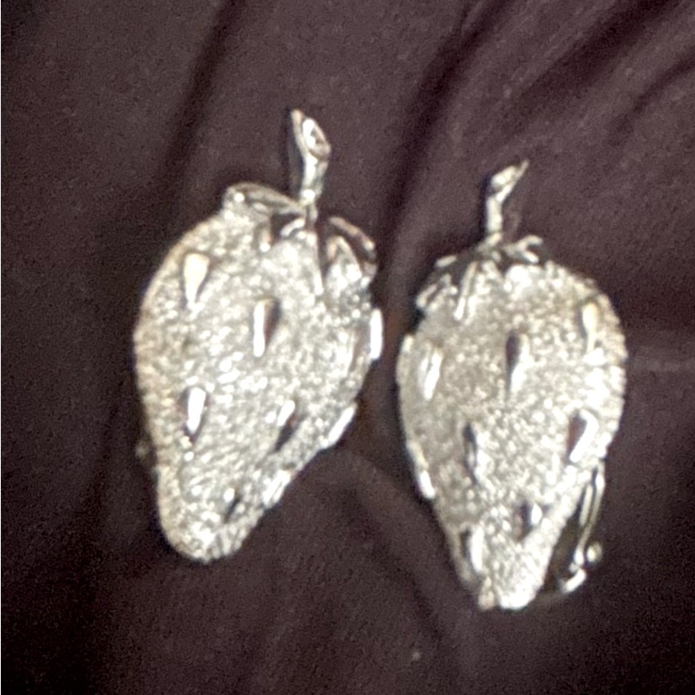 Sarah Coventry Silver Strawberry Motif Earrings